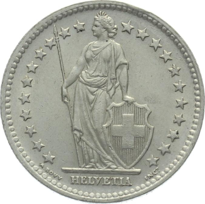 2 Franken 1948 B - vorzüglich